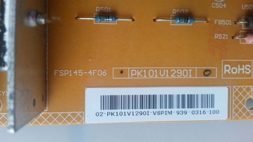 TOSHIBA, 32AV502RZ, POWER SUPPLY, PK101V1290I, FSP145-4F06
