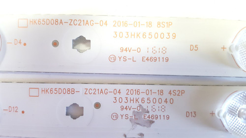 Hitachi LED LIGHT STRIPS Set OF 14 HK65D08A-ZC21AG-04 & HK65D08B-ZC21AG-04