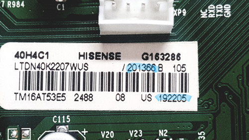 Hisense 40H4C1 Main Board RSAG7.820.6670/ ROH / LTDN40K2207WUS / 201366 / 192205