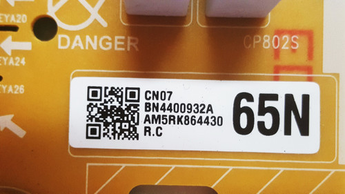 BN44-00932A Samsung UN65NU7300 Power Supply Board L65E6N_NHS