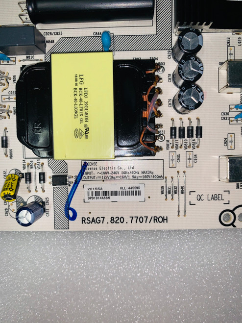 Hisense 60R5800E Power Supply Board RSAG7.820.7707/R0H / 221553