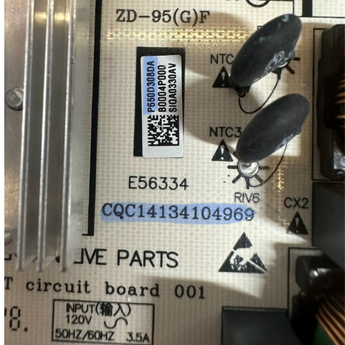 P650D308DA Vizio V655-J09 Power Supply Board 25-DT0411-X2P1 / CQC14134104969