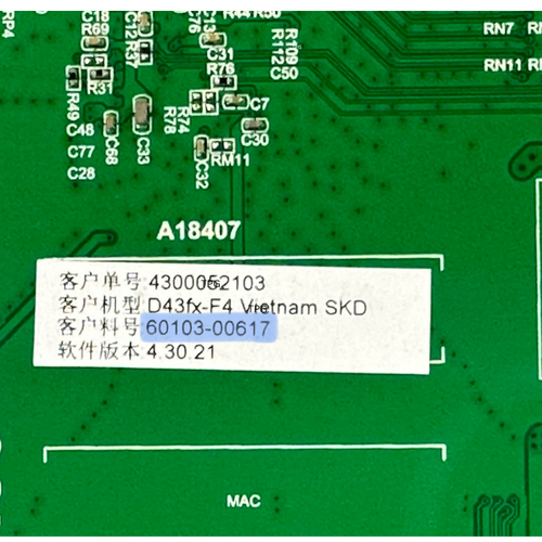 Vizio D43FX-F4 TV Parts Repair Kit 60103-00617 / 44-9771588O