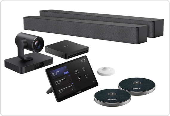 Yealink MVC S80 Teams Compute and Camera Package with Two VCM36-W Wireless Tabletop Mics and Two MSpeaker Pro