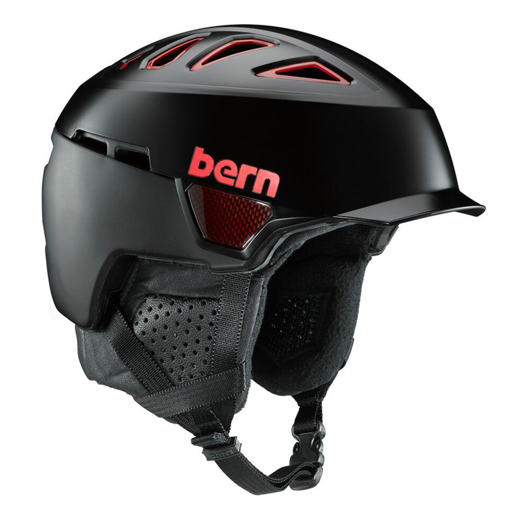 Bern Mens Heist Brim BOA Ski Snow Helmet Carbon Fibre