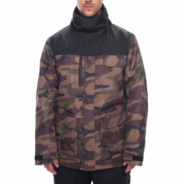 686 Mens Sixer Insulated Ski Snowboard Jacket Dark Camo Colorblock