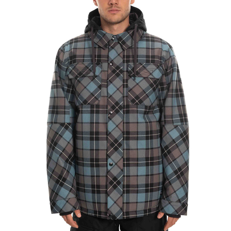 686 Woodland Insulated Ski Snowboard Jacket Goblin Blue Plaid