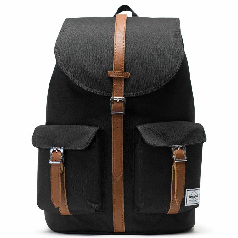 Herschel Classics Dawson 20.5 Litre Back Pack Black Tan Synthetic Leather