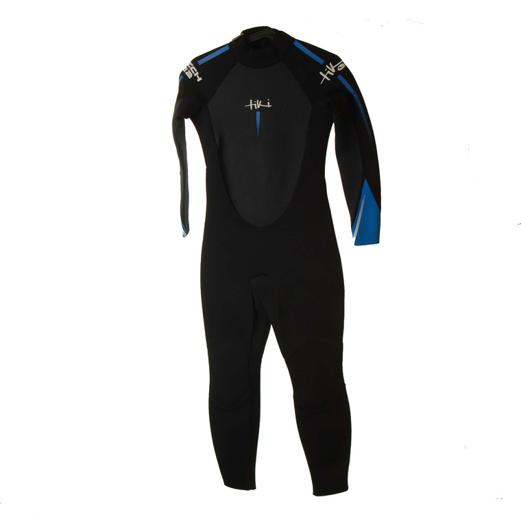 Tiki Tech Junior Kids 3/2mm Wetsuit Back Zip Steamer Flatlock Royal Blue