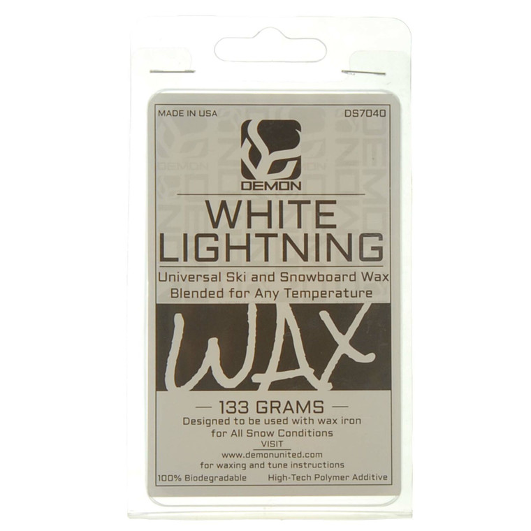 2x Demon White Lightning Team Snowboard Ski Wax Universal 1 Bar 133gm