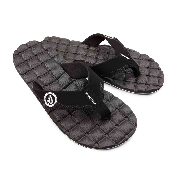 Volcom Mens Recliner Flip Flops Black White