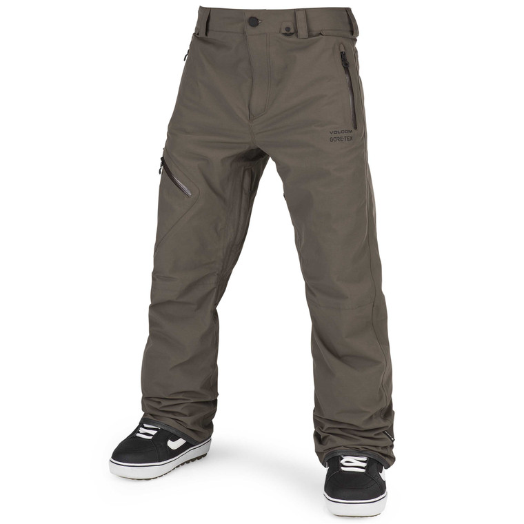 Volcom Mens L Gore Tex Ski Snow Pants Dark Teak