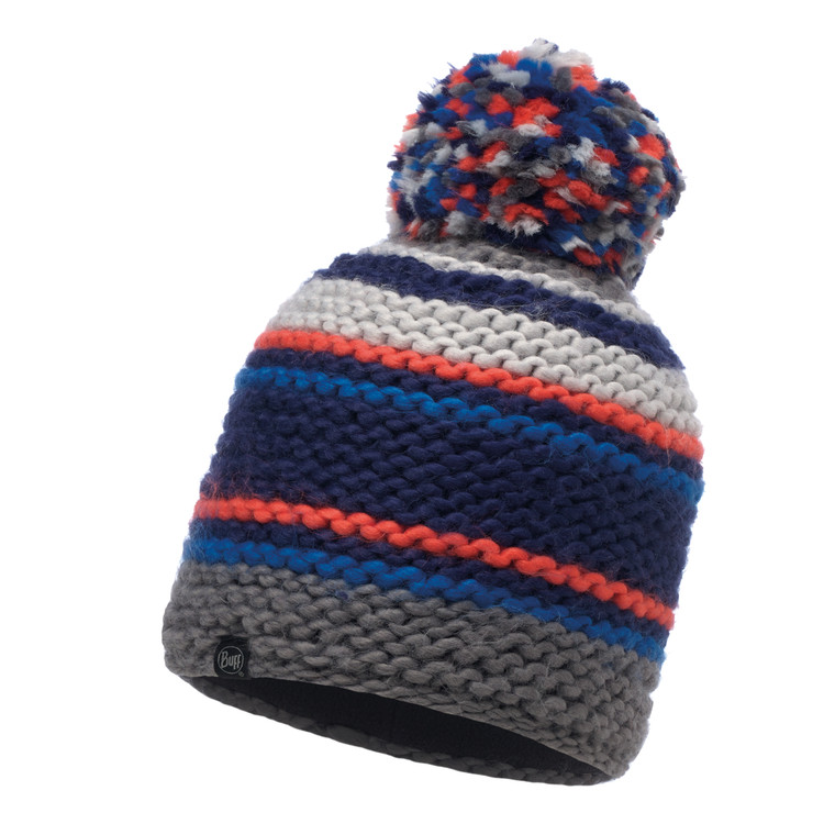 Buff Ski Dorian Primaloft Knitted Beanie Bobble Hat Blue Ink