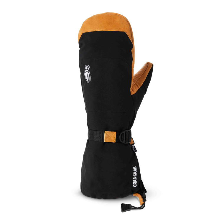 Crab Grab Cinch Primaloft Ski Snow Mitt Black and Tan