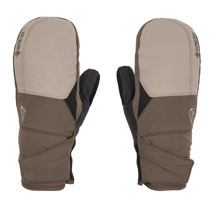 Volcom Mens Stay Dry Gore Tex Ski Snowboard Mitt Dark Teak