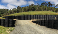 biosymph - retaining wall treated with BitPost Timber Stain and Preserver