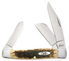 Case Knives 00204 Large Stockman Peach Seed Jig Amber Bone CV Large Stockman