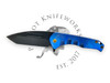 Medford Prae Slim Flipper S45VN PVD Tanto Blade, Faced/Blue Handles, Bronze HW, PVD Clip