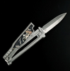 Reate Knives EXO-M | Titanium Bead Blast | Burl Linen Micarta | Elmax | Satin Finish | Double Edge