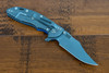 Hinderer Knives XM-18 3.5″ Bowie-S45VN-Working Finish-Blue/Black G10