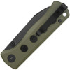 QSP CANARY FOLDER 14C28N BLADE BLACK STONEWASH OLIVE GREEN G10 HANDLE