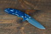 HINDERER XM-18 3.5″ Spearpoint-S45VN-Stonewash Blue-Translucent Green G10