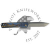 MEDFORD GENTLEMAN JACK 2 S45VN TUMBLED TANTO BLADE, BLUE FILIGREE HANDLES, BRONZE HW/CLIP