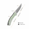 QSP Walrus Liner Lock Pocket Knife D2 Blade Jade G10 Handle