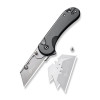 CIVIVI Elementum Utility Thumb Stud & Button Lock Knife Aluminum Handle (2.26" S/S Blade Holder & 6Cr Blade) C23039B-4, With 3Pcs Extra Blades
