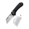 CIVIVI Elementum Utility Thumb Stud & Button Lock Knife Aluminum Handle (2.26" S/S Blade Holder & 6Cr Blade) C23039B-1, With 3Pcs Extra Blades
