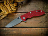 HINDERER KNIVES XM-18 3.25" S45VN SPEARPOINT TRI-WAY WORKING FINISH STONEWASH BLADE BATTLE BLUE RED G10