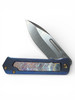 MEDFORD TFF-4 S35VN TUMBLED DP BLADE, BLUE ACID ETCH FLM CONTOUR INLAY HANDLES, BRONZE HW, BRONZE CLIP, STD BREAKER
