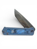 MEDFORD TFF-4 S45VN VULCAN TANTO BLADE, BB/BLUE FALLOUT W/ BLLUE SCORCH INLAY HANDLES, FLM HW, FLM CLIP, ACID DIST BREAKER