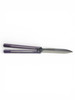 MEDFORD VIECROY S45VN TUMBLED DAGGER BLADE, BRSH-VIOLET HANDLES, FLM HW