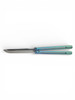 MEDFORD VICEROY S45VN TUMBLED DP BLADE, BRSH-GREEN/BLUE FADE HANDLES, BLUE W/SILVER HW
