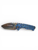 MEDFORD PRAE TI S35VN VULCAN TANTO BLADE, BB/BLUE W/BRSH-BLUE STAINED GLASS SM-LG FADE HANDLES, FLM HW, BRSH/FLM CLIP, DLC BREAKER