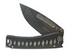 MEDFORD MARAUDER-H S45/3V TUMBLED W/DRAGON TANTO BLADE, BLACK W/WHITE TSUMAMI MAKI WRAP HANDLES, BLACK W/BRSH SILVER TI/STD CHASSIS HW, BLACK W/DRAGON CLIP, STD BREAKER