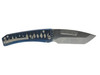 MEDFORD SLIM MIDI S45VN TUM DRAGON TANTO BLADE, BLUE W/WHITE TSUMAMI MAKI WRAP HANDLES, STD HW, BRSH-SILVER CLIP, STD BREAKER