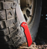PRO-TECH MX101-RED 20CV MORDAX SOLID RED HANDLE, STONEWASH CPM-20CV BLADE, PLAIN EDGE
