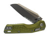 MICROTECH 210M-11FROD MSI MINI S/E STONEWASH PARTIAL SERRATED FRAG ALUMINUM OD GREEN