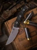 MICROTECH 95-10BK-1 AKRIS G-10 BLACK DARK CHOCOLATE LEATHER SHEATH STONEWASH STANDARD