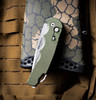 PRO-TECH T4101 MM GREEN TACTICAL RESPONSE 4 GREEN ALUMINUM HANDLE, STEEL SAFETY, STONEWASH MAGNAMAX BLADE, BLASTED HARDWARE, BLASTED WIDE DEEP CARRY CLIP