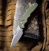 PRO-TECH T4101 MM GREEN TACTICAL RESPONSE 4 GREEN ALUMINUM HANDLE, STEEL SAFETY, STONEWASH MAGNAMAX BLADE, BLASTED HARDWARE, BLASTED WIDE DEEP CARRY CLIP