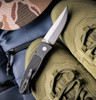 PRO-TECH WB1105 BREND CLASSIC WALTER BREND DESIGN-DIAMOND TEXTURE BLACK ALUMINUM HANDLE, STONEWASH MAGNACUT BLADE, BLASTED HARDWARE, BLACK DEEP CARRY CLIP