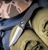 PRO-TECH WB1105 BREND CLASSIC WALTER BREND DESIGN-DIAMOND TEXTURE BLACK ALUMINUM HANDLE, STONEWASH MAGNACUT BLADE, BLASTED HARDWARE, BLACK DEEP CARRY CLIP