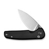 CIVIVI Mini Shakan Flipper & Thumb Stud & Button Lock Knife Ripple Patterned Black Aluminum Handle (2.48" Satin Finished Nitro-V Blade) C20052F-1