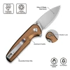 CIVIVI Mini Shakan Flipper & Thumb Stud & Button Lock Knife Ripple Patterned Coyote Brown Aluminum Handle (2.48" Satin Finished Nitro-V Blade) C20052F-3