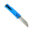 REATE EXO PERFORMANCE GRAVITY KNIFE BLUE STRIPE PATTERN DOUBLE BLADE NITRO-V STONEWASHED & SATIN SERRATED