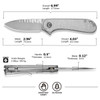 CIVIVI Elementum Flipper Knife Polished Clear Lexan Handle (2.96" Satin Finished Nitro-V Blade With Rock-Grind Pattern) C18062AM-1