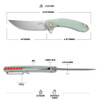 Cjrb Gobi J1906 AR-RPM9 Blade G10(Contoured & Cnc Pattern Texture) Handle Folding Knives - Natural Green (J1906-NTG)